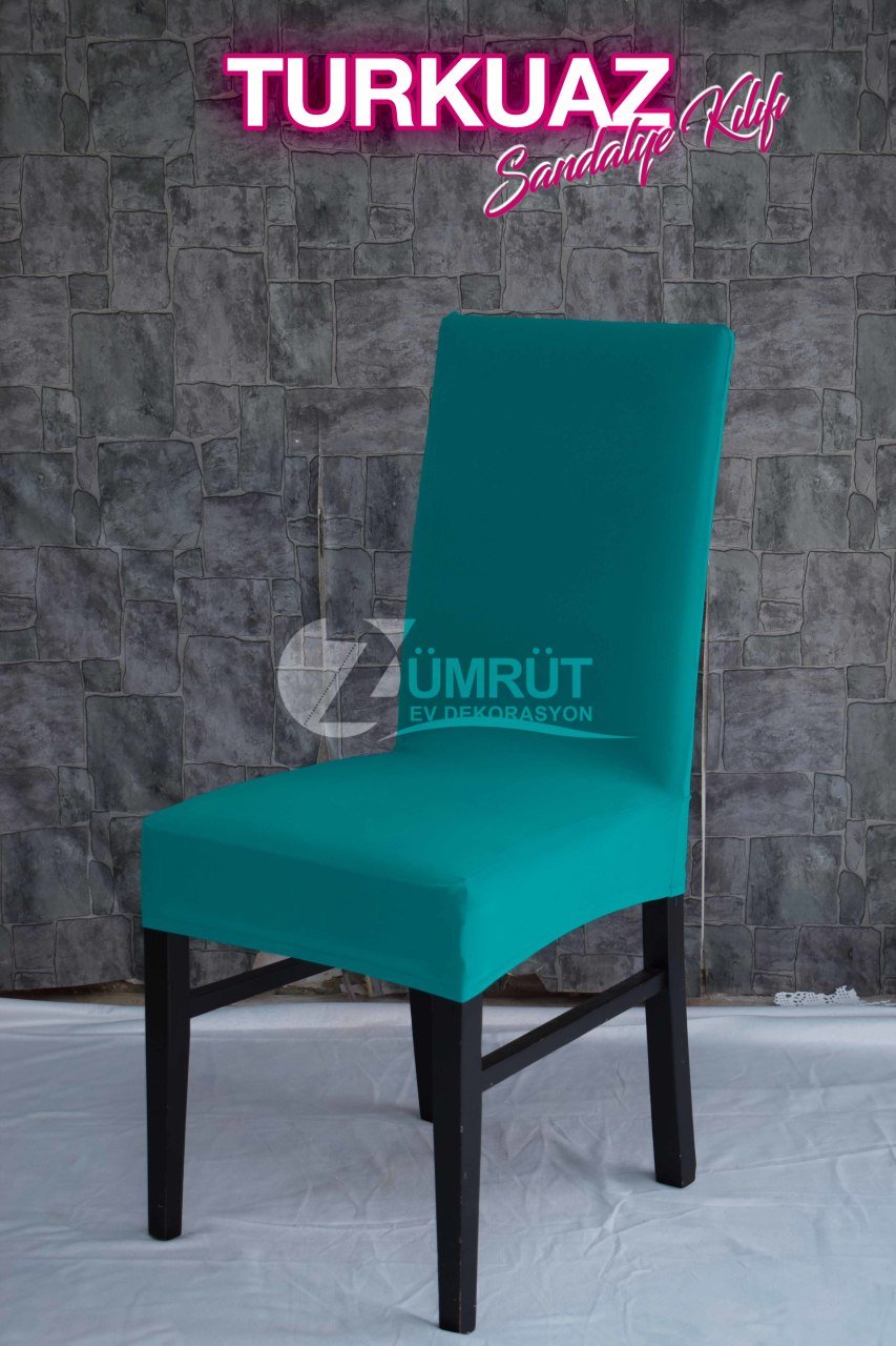 Lastikli Sandalye Kılıfı Turkuaz - Zümrüt Ev Dekorasyon